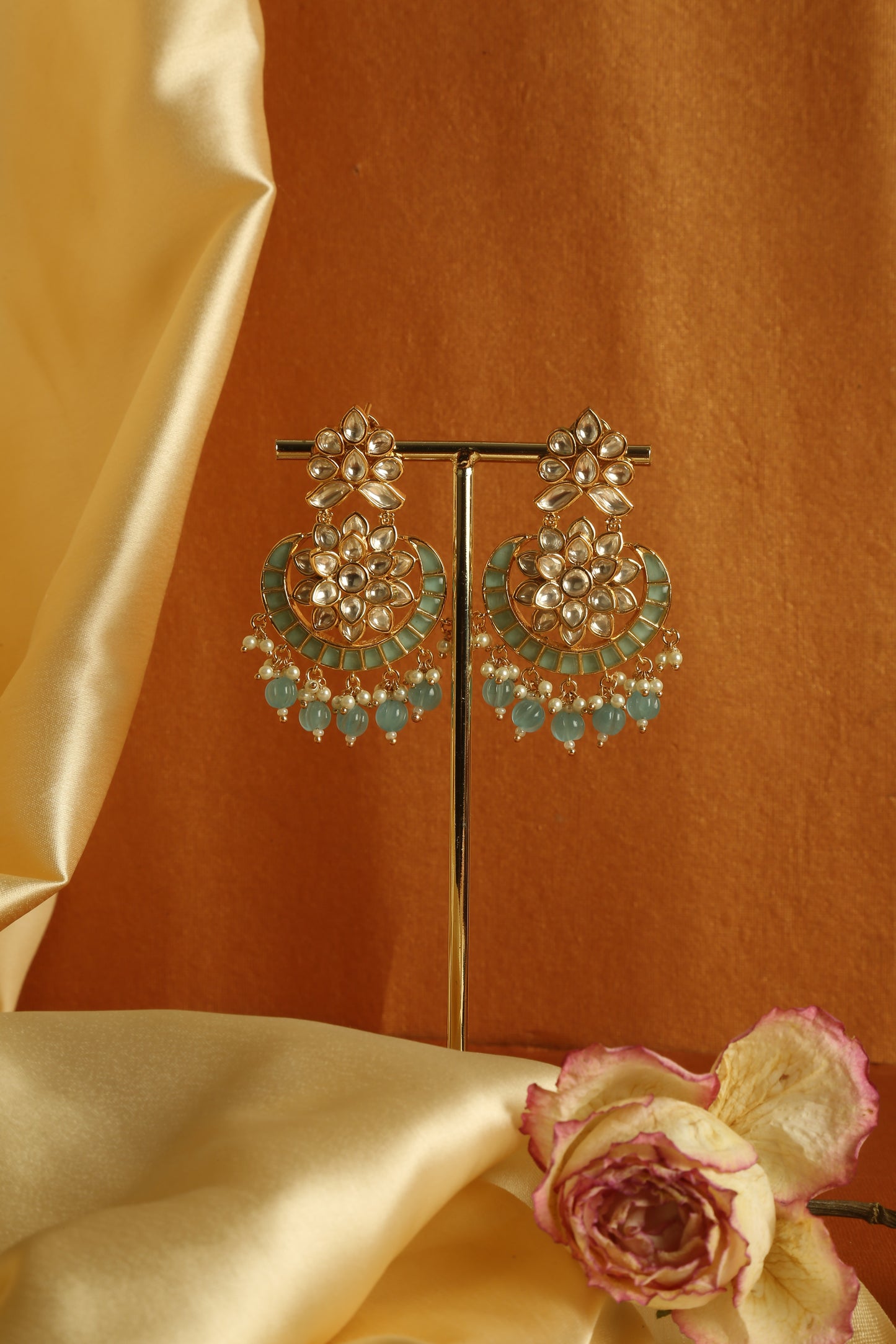 Kundan drop earrings