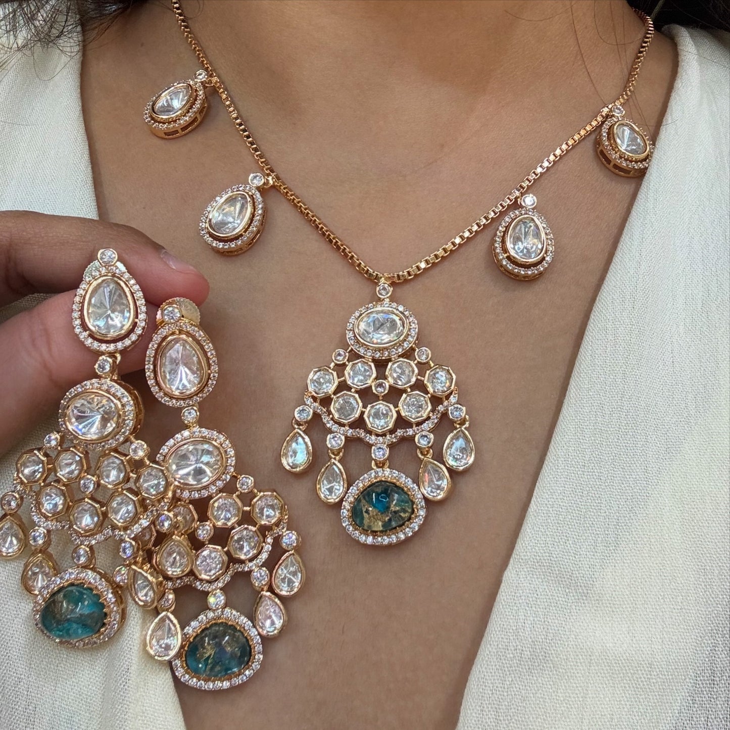 Kundan necklace with Earrings
