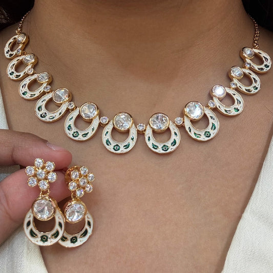 Meenakari Kundan necklace with Earrings