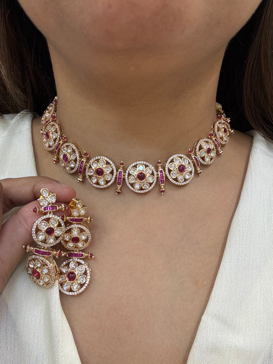 Kundan choker necklace with Earrings